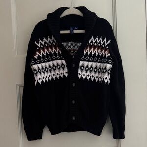 Janie and Jack Black and White Patterned Sweater